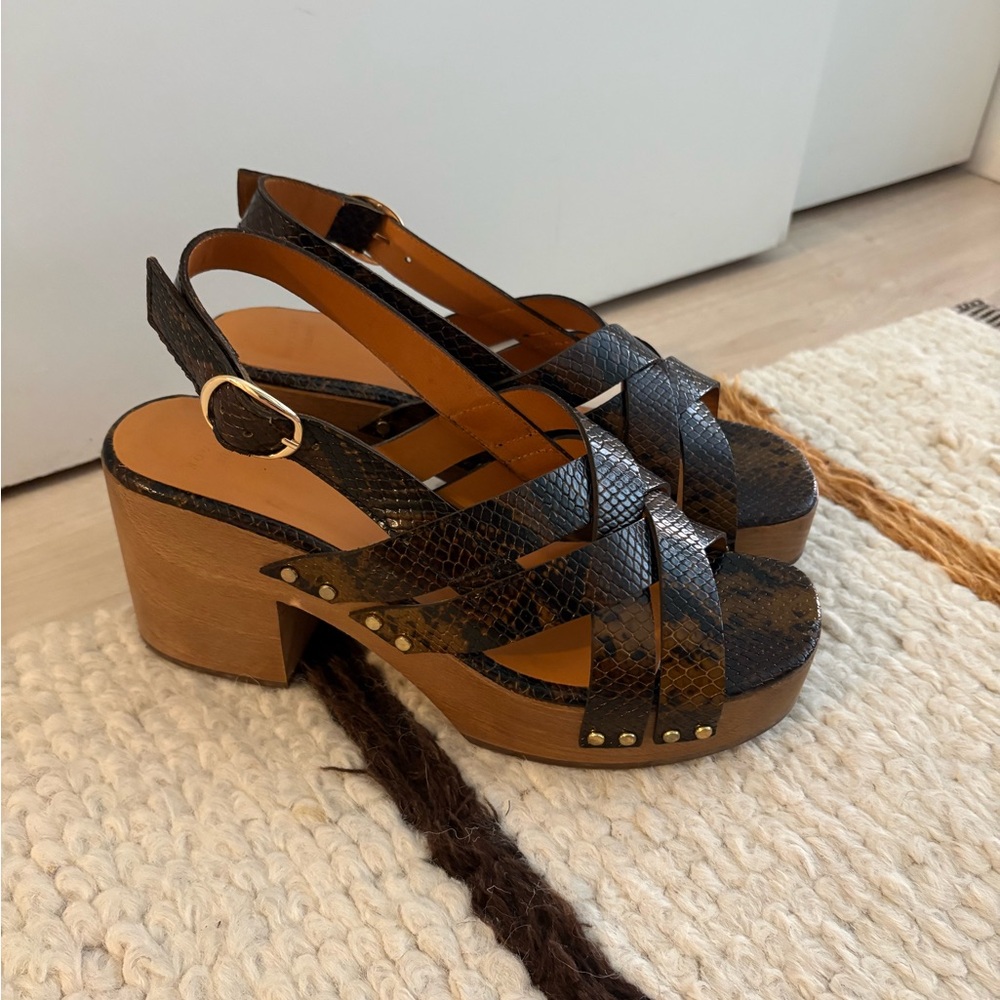 Sezane Ada Clogs Python Print - Picture 4 of 5
